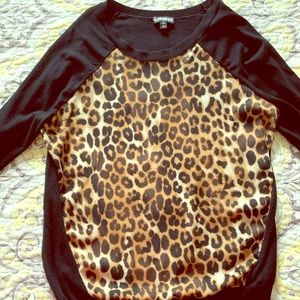 EXPRESS cheetah long sleeved blouse